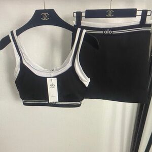 ALO Yoga Black and White Bra Set